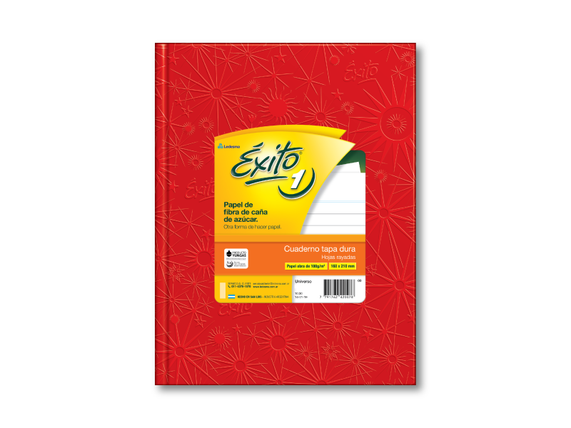 CUADERNO T/D 48 HS EXITO ECOL ARAÑA ROJO RAYADO -100998