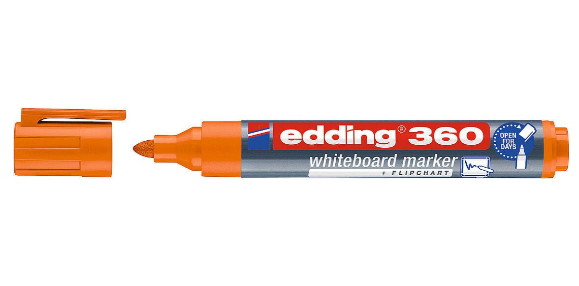 MARCADOR EDDING 360 P/PIZARRA NARANJA RECARGABLE CPO PLAST-006