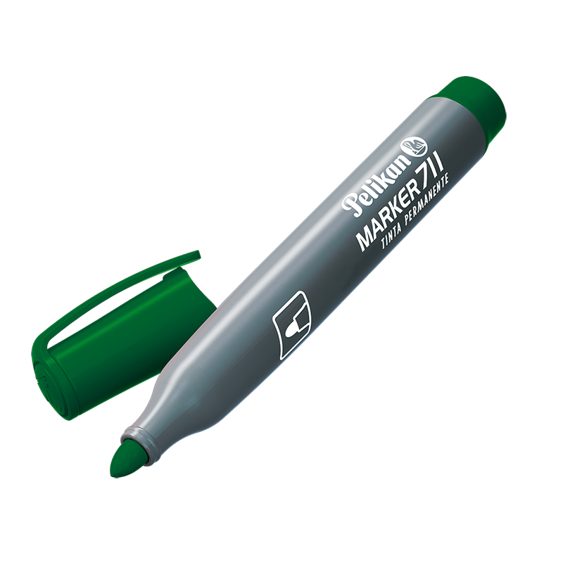 MARCADOR PELIKAN 711 PERMANENTE VERDE PTA RED C/CLIP
