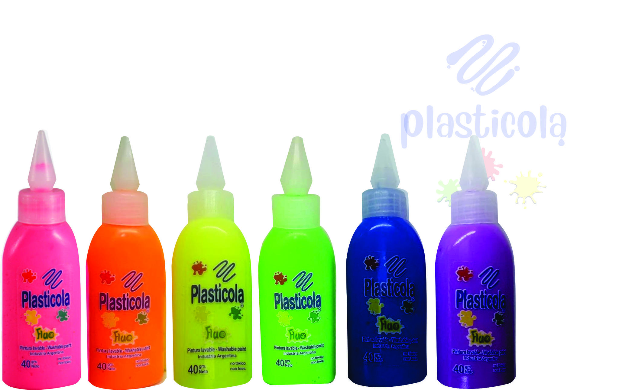ADHESIVO VINILICO PLASTICOLA COLOR FLUO 40 GRS NARANJA