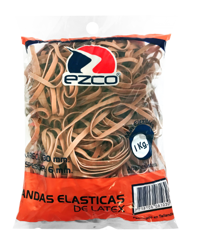 BANDA ELASTICA CAUCHO EZCO X 1000 GRS ANCHA BOLSA (130 MM)