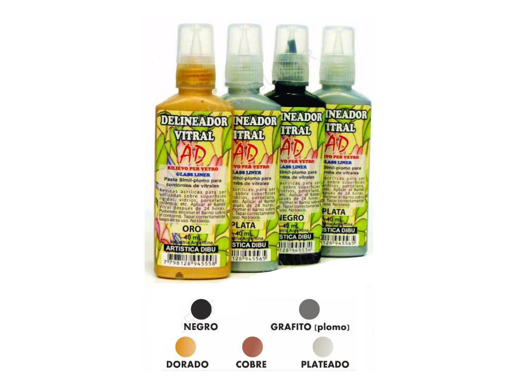 DELINEADOR VITRAL ORO X 40 ML ART.DIBU 9032