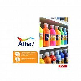 TEMPERA ALBAMAGIC MAX ESCOLAR POTE 700 GRS ANARANJADO FLUO