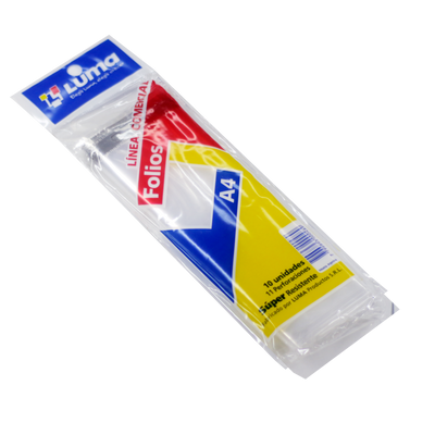 FOLIOS A4 LUMA SUPER PLASTICO X 10 UN