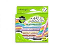 MARCADOR PIZZINI X 10 COL GLITTER ART 1233 X 10