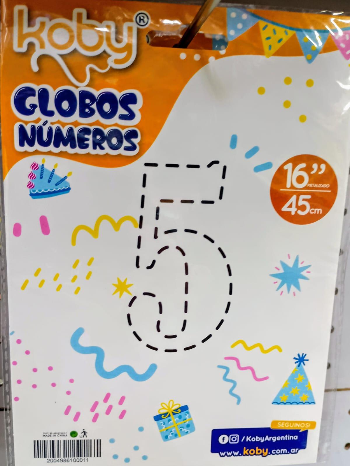 GLOBOS NUMERO KOBY ORO/PLATA/ROSA GOLD-49847/50/1/2/3/4/5/6/7/8/9/60