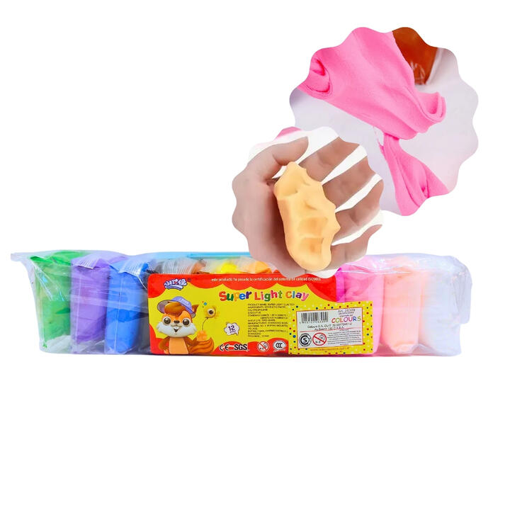 MASA ULTRALIVIANA PAQUETE X 12 COLORES C/ESTECA PLASTICA-26309
