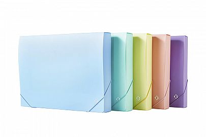 CAJA ARCHIVO PLASTICA 4.5 CM OFICIO C/ELAST PASTEL CELESTE THE PEL 6087