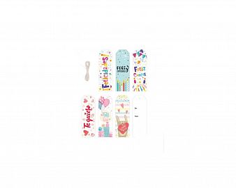 COTILLON TARJETAS PARA REGALOS 4 X 12 CM X 18 UN (RE04)