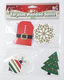 TARJETAS PARA REGALOS NAVIDAD  X 12 UN- RE03