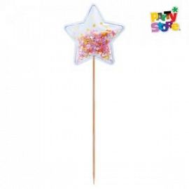 ADORNO DE TORTA BURBUJA C/CONFETTI CORAZON/ESTRELLA  - ACPRO67/ACPRA